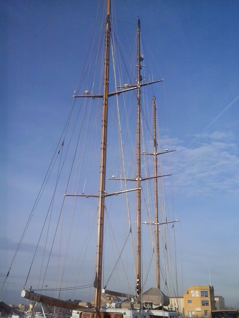 Schooner Fleurtje, revisión de mástiles